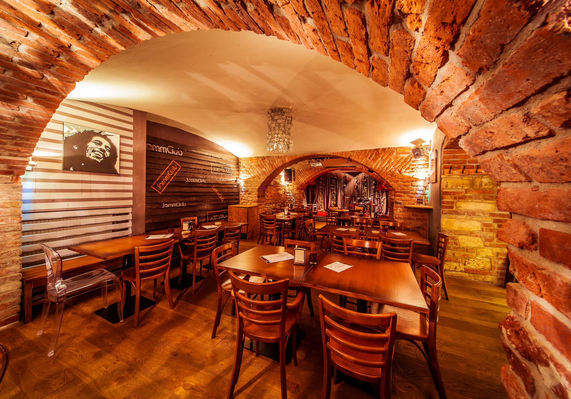 JammClub interior — stage and bar
